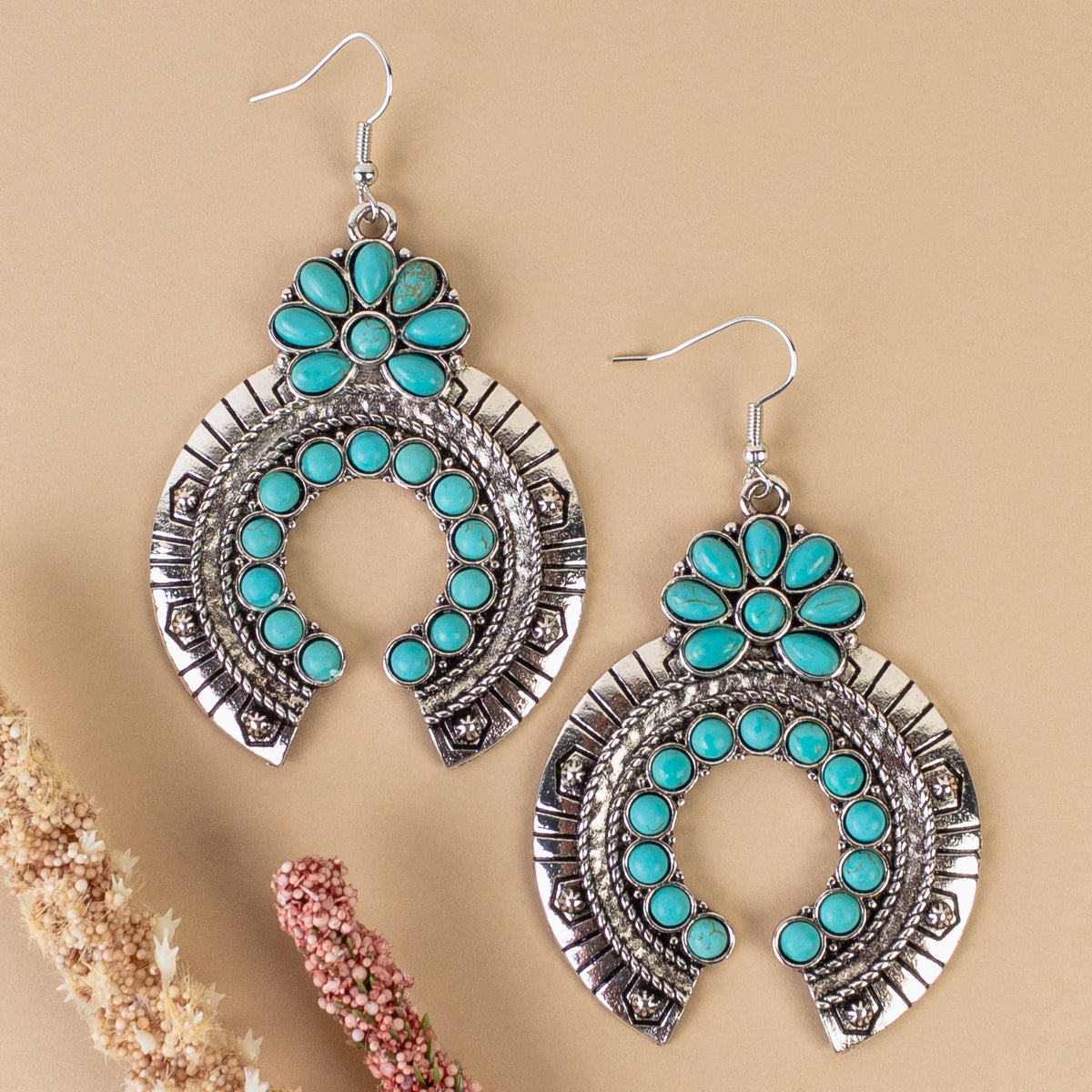 93144 - Western Earrings - Turquoise & Silver