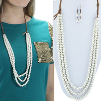 Load image into Gallery viewer, 71716 - Layered Beaded Necklace - Pearl
