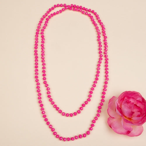 72028 - 34 - Crystal Beaded Necklace - Fashion Jewelry Wholesale