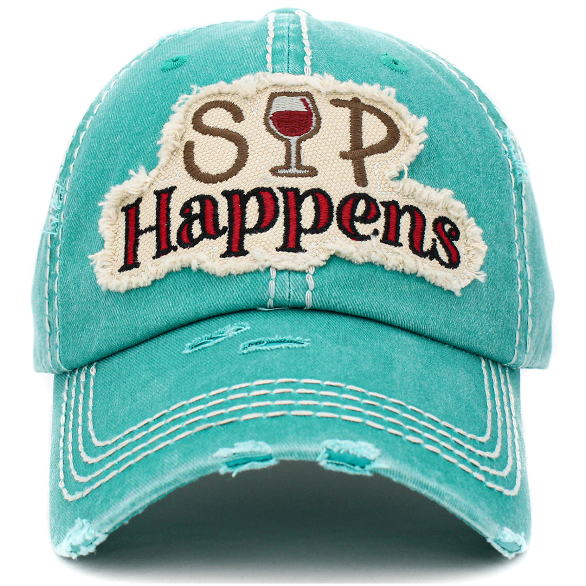 1398 - Sip Happens Hat - Turquoise