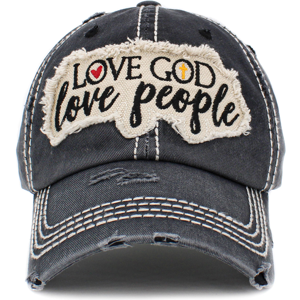 1401 - Love God Love People Hat - Black