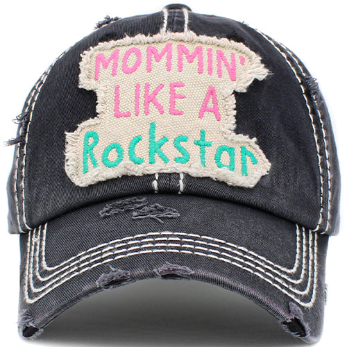 1424 - Mommin' Like a Rockstar Hat - Black