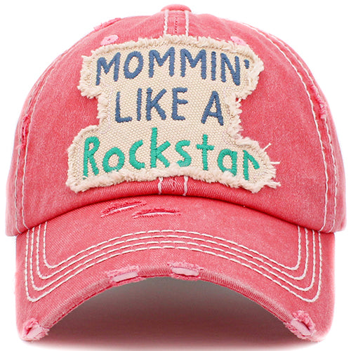 1424 - Mommin' Like a Rockstar Hat - Hot Pink