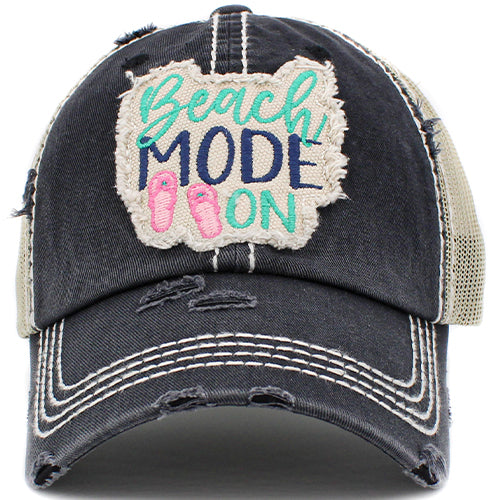 1430 - Beach Mode On Hat - Black