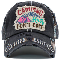 Load image into Gallery viewer, 1451 - Camping Hair Don&#39;t Care Hat - Black
