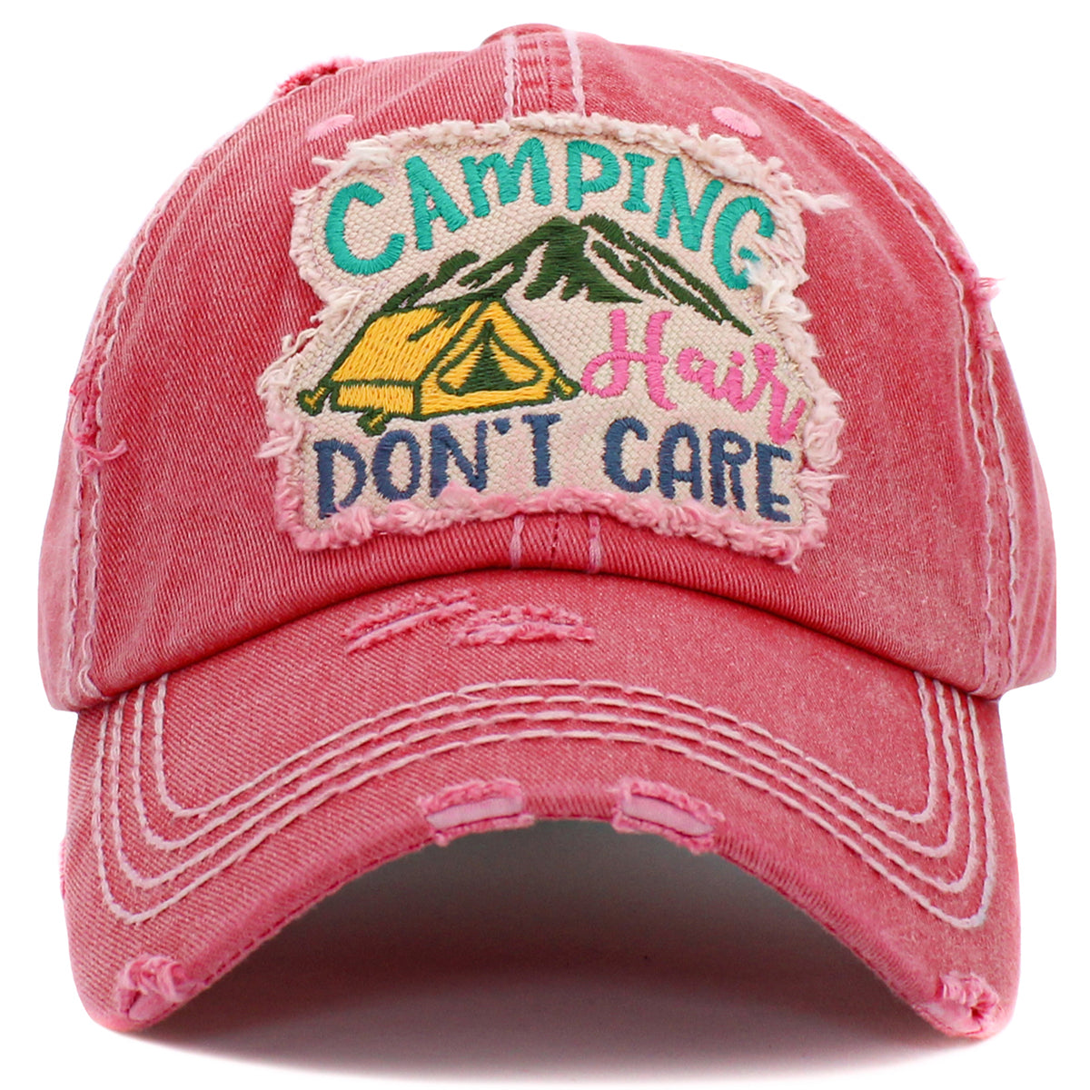 1451 - Camping Hair Don't Care Hat - Hot Pink