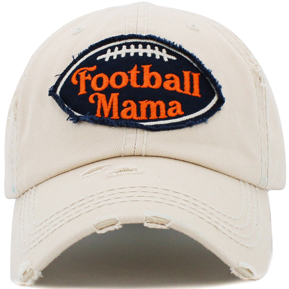 1455 - Football Mama Hat - Stone