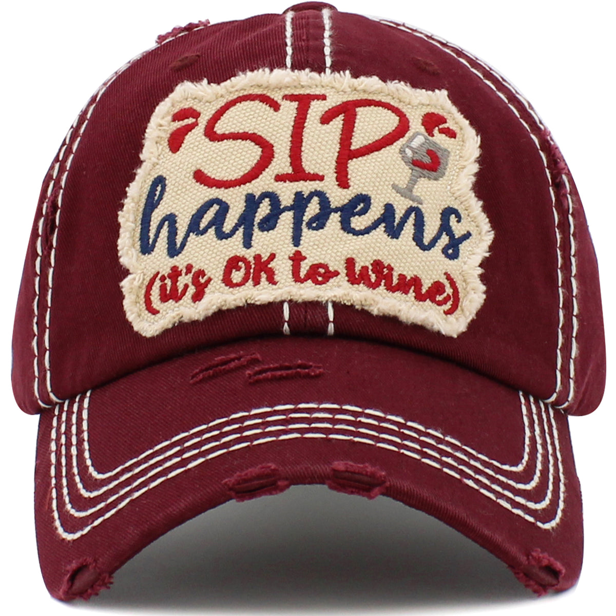 1456 - SIP Happens Hat - Maroon