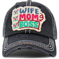 Load image into Gallery viewer, 1461 - Wife Mom Boss Hat - Black
