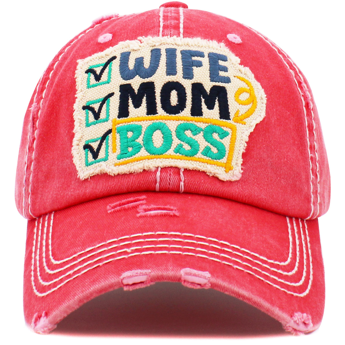 1461 - Wife Mom Boss Hat - Hot Pink