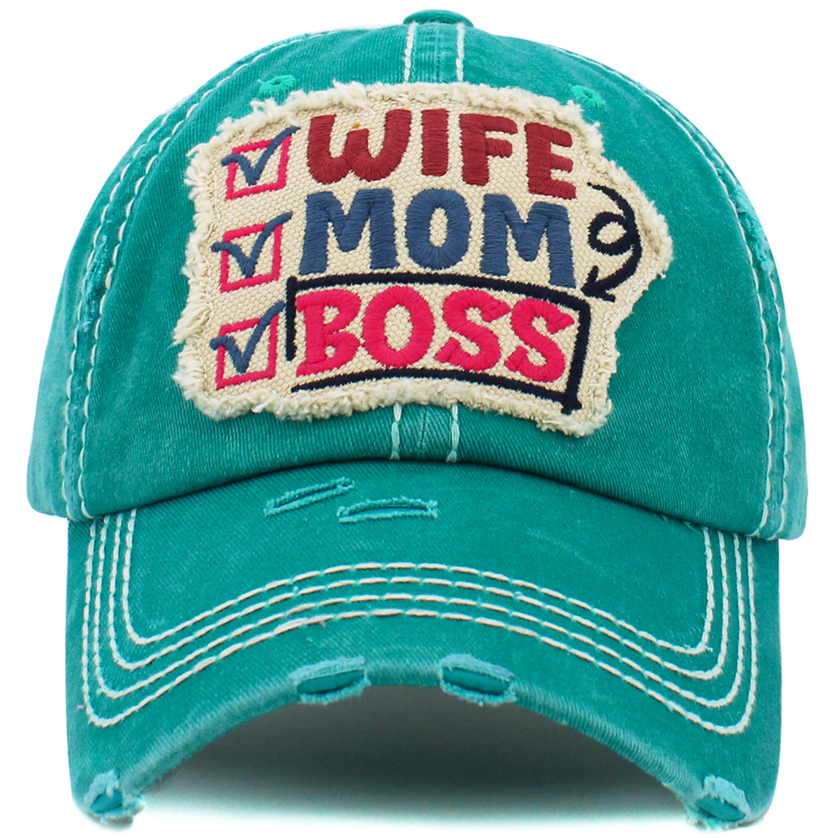 1461 - Wife Mom Boss Hat - Turquoise