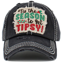 Load image into Gallery viewer, 1469 - &#39;Tis The Season To Get Tipsy Hat - Black
