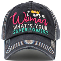 Load image into Gallery viewer, 1476 - I Am a Woman Hat - Black
