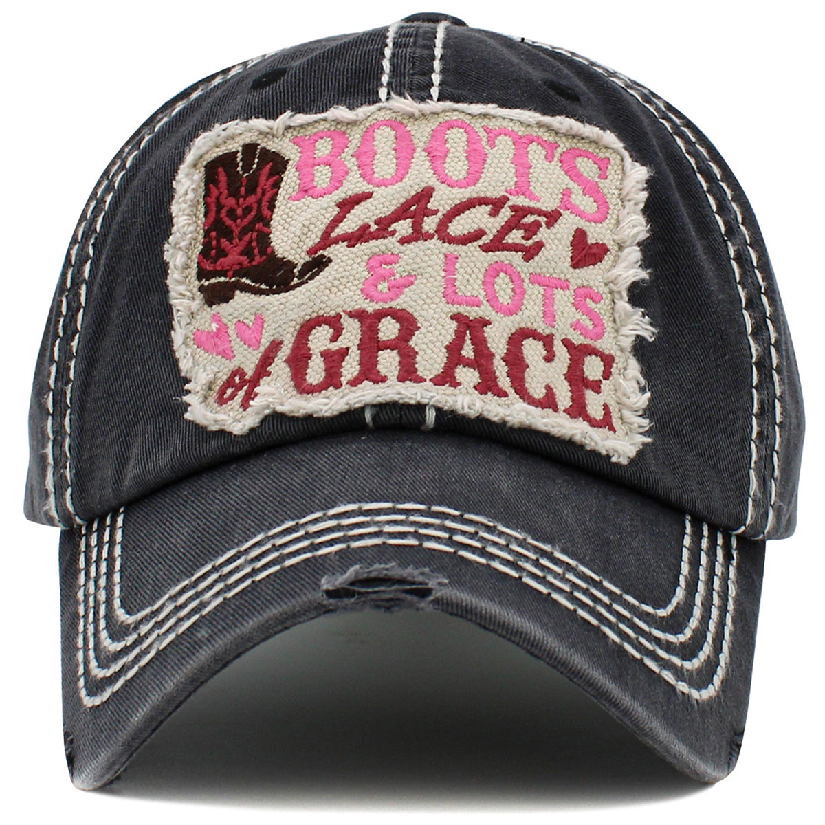 1491 - Boots Lace & Lots of Grace Hat - Black