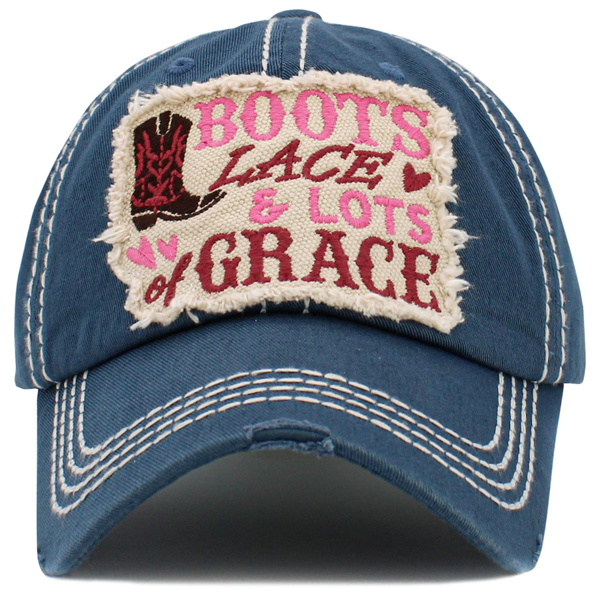 1491 - Boots Lace & Lots of Grace Hat - Blue