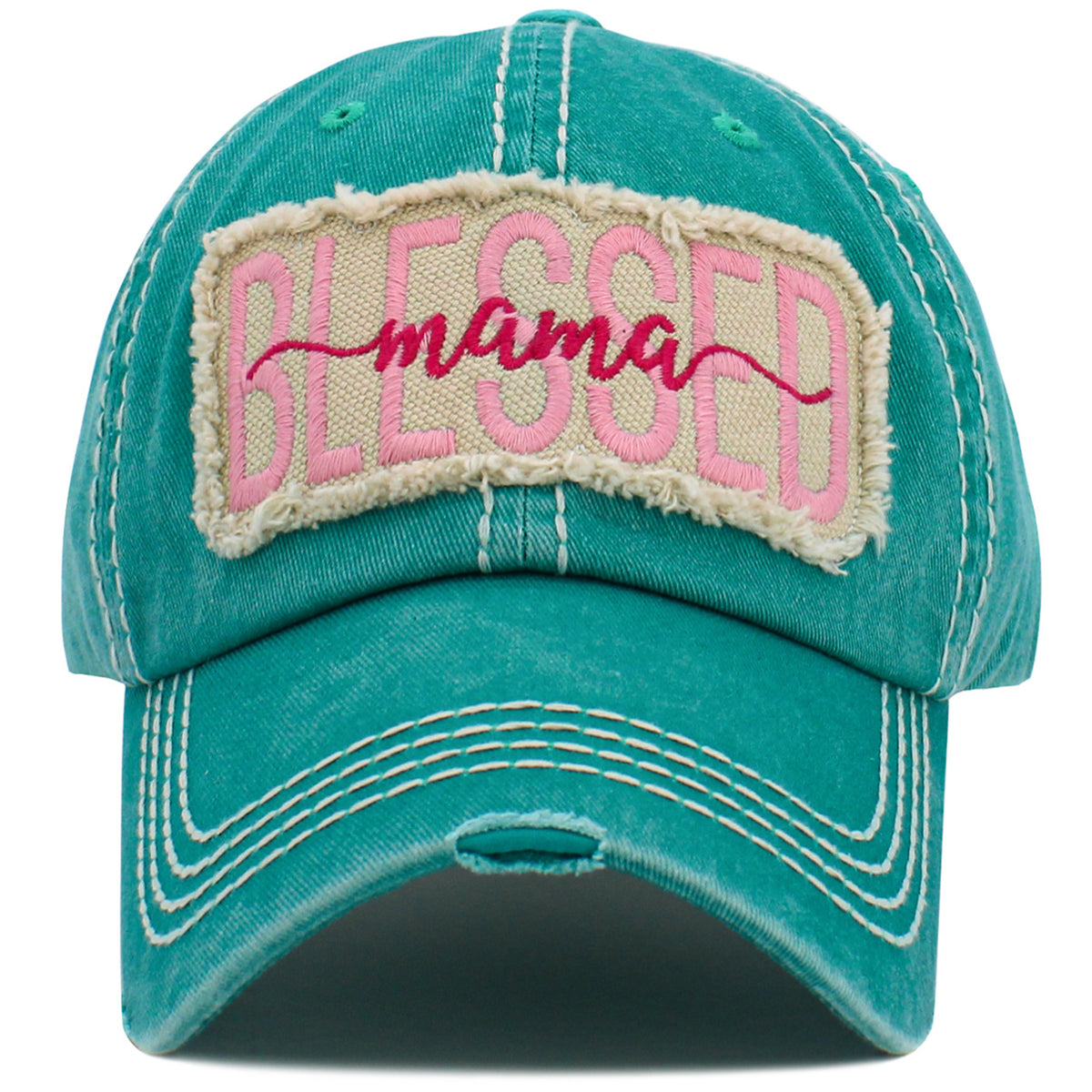 1492 - Blessed Mama Hat - Turquoise