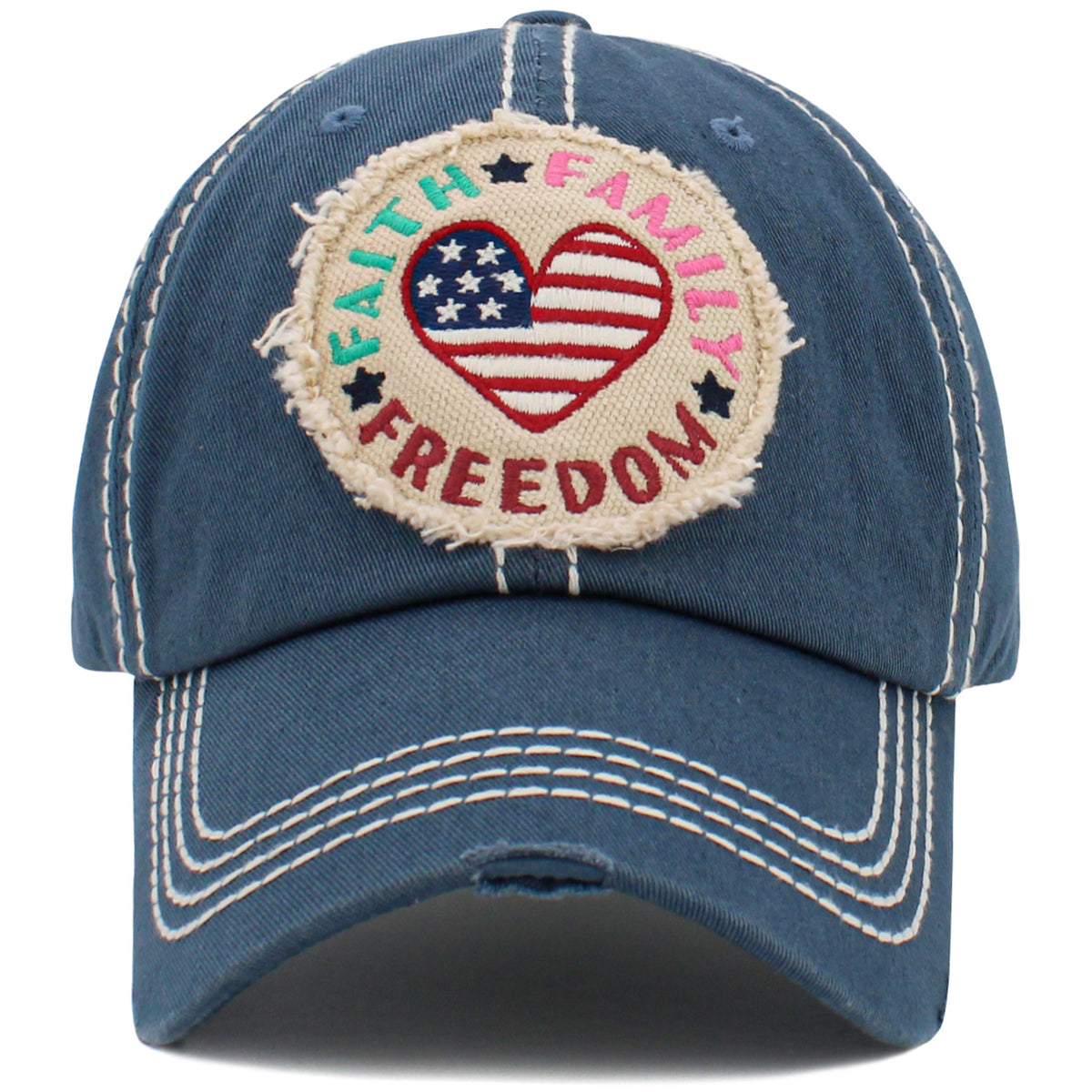 1506 - Faith Family Freedom Hat - Blue