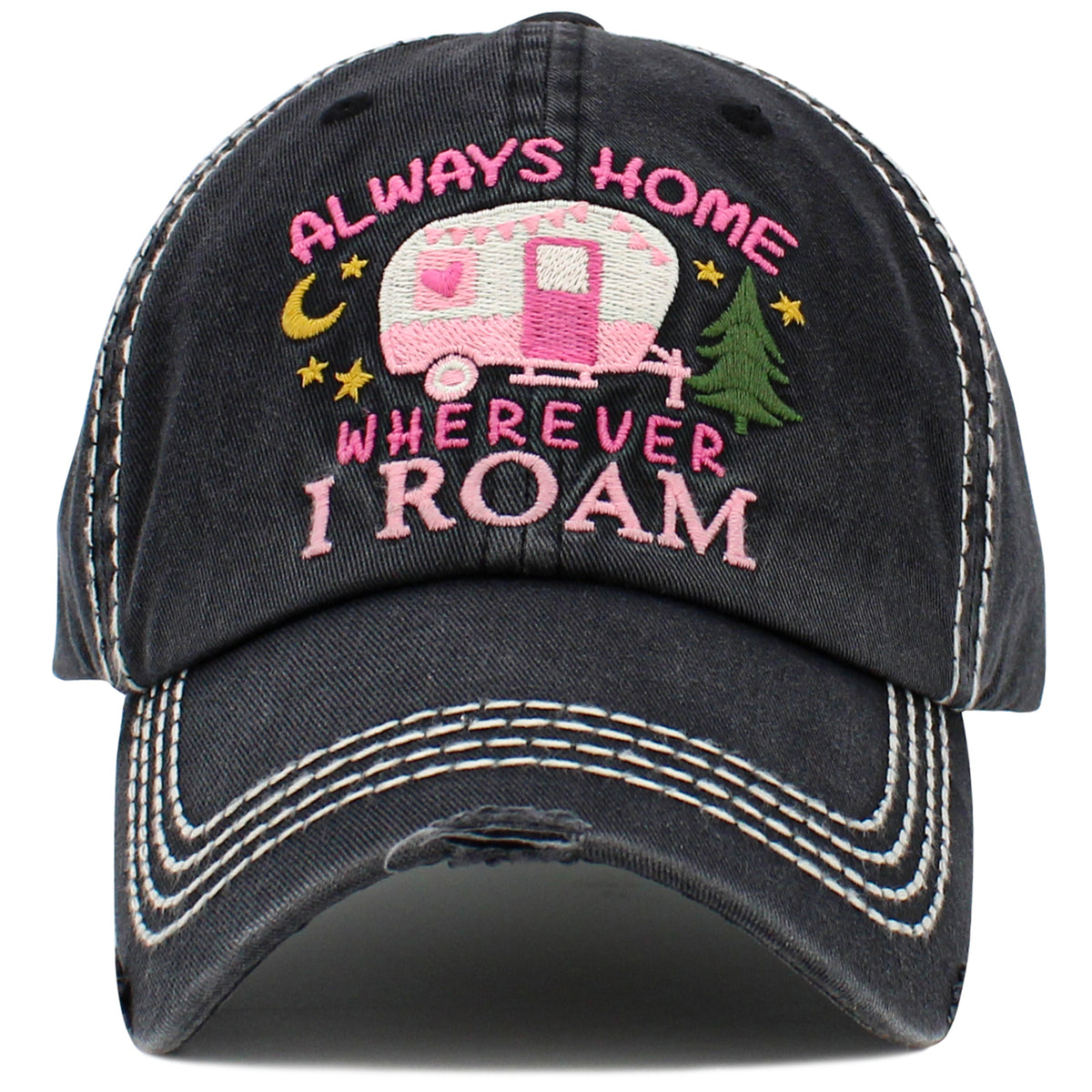 1510 - Always Home Wherever I Roam Hat - Black