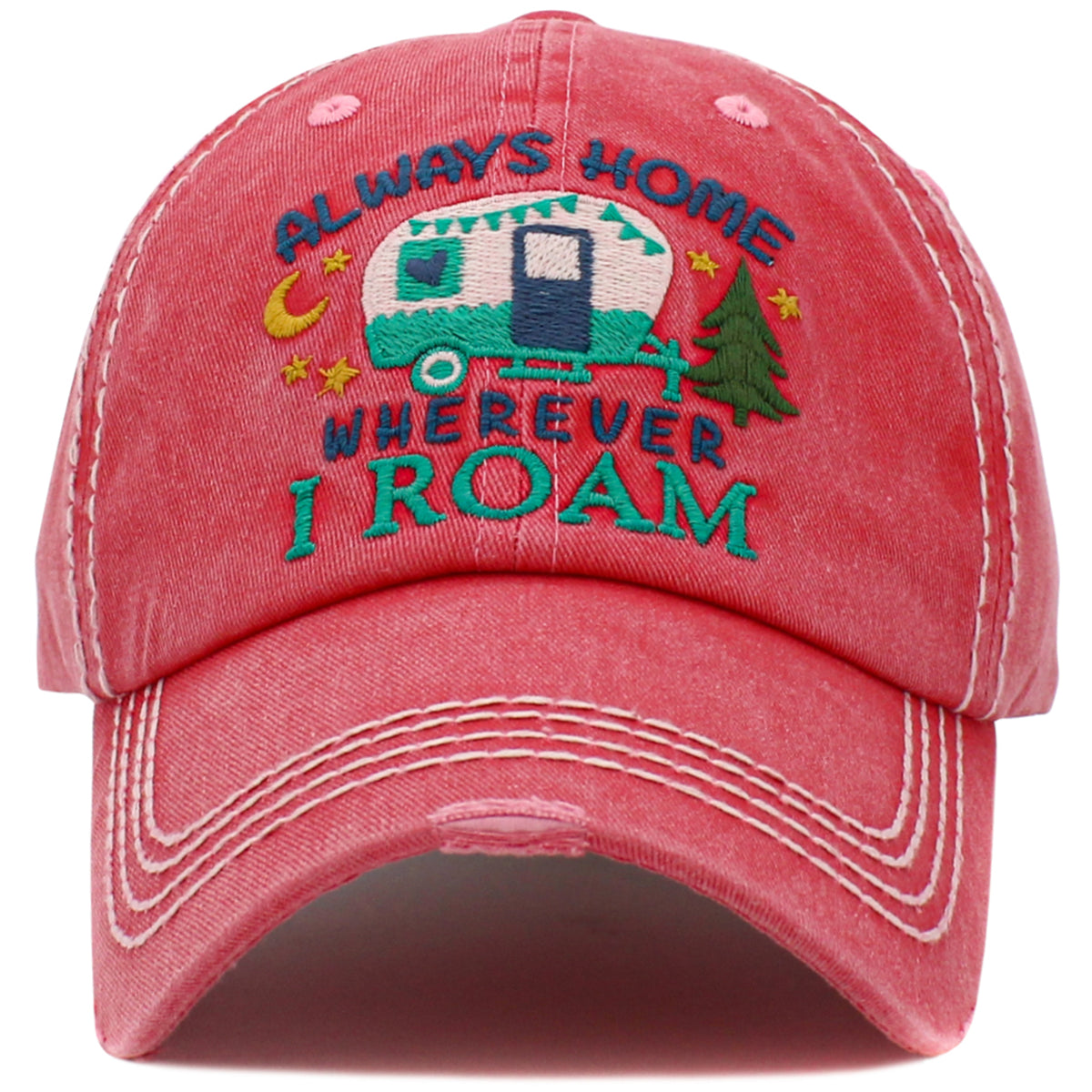 1510 - Always Home Wherever I Roam Hat - Hot Pink