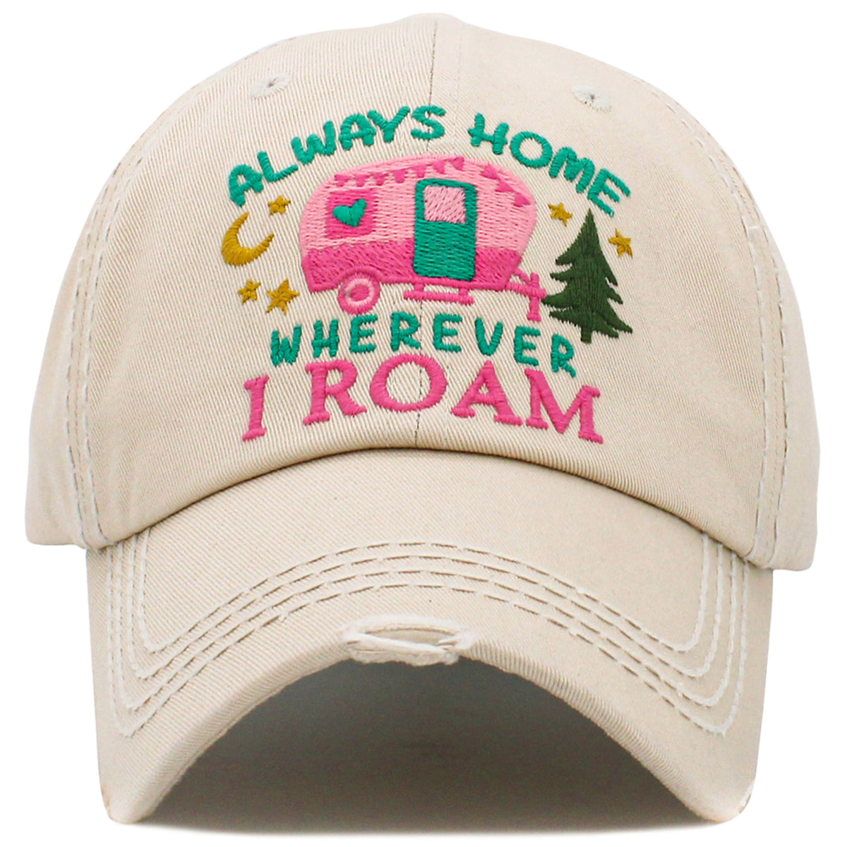 1510 - Always Home Wherever I Roam Hat - Stone