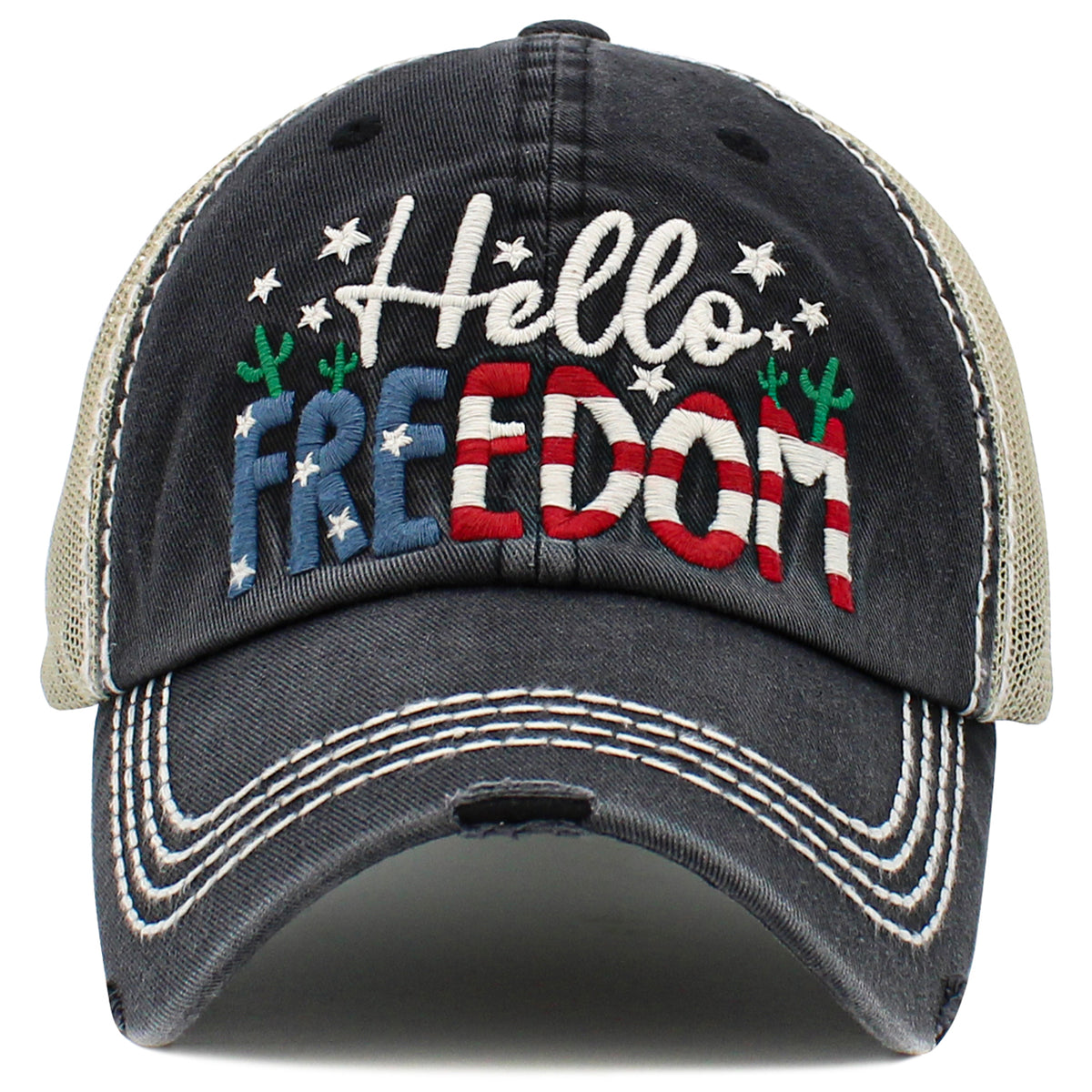 1512 - Hello Freedom Hat - Black