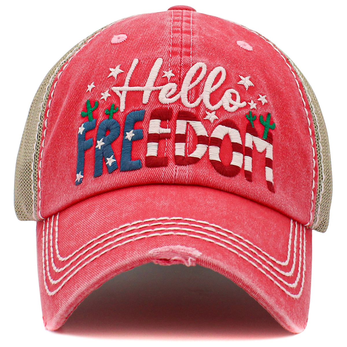 1512 - Hello Freedom Hat - Hot Pink