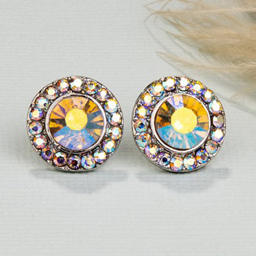 73085 - Glass Crystal Stud Earrings - AB