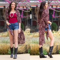 Load image into Gallery viewer, 6655 - Leopard Print Duster - Purple
