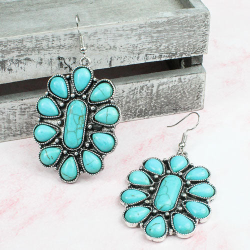 73949 - Turquoise Earrings - Fashion Jewelry Wholesale